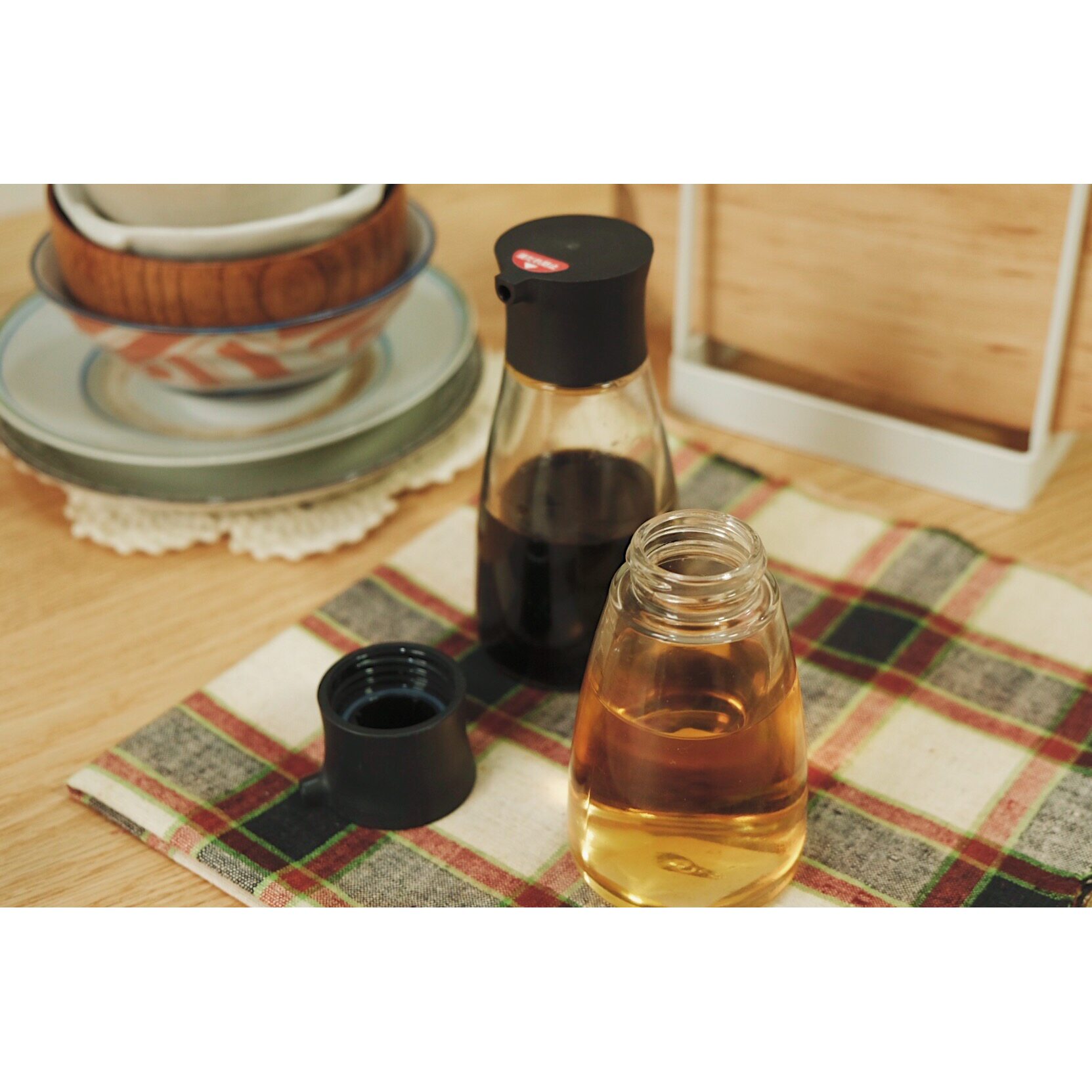 asvel day style glass sauce bottle pore control flow back not hanging oil soy sauce vinegar to grasp the little details of life