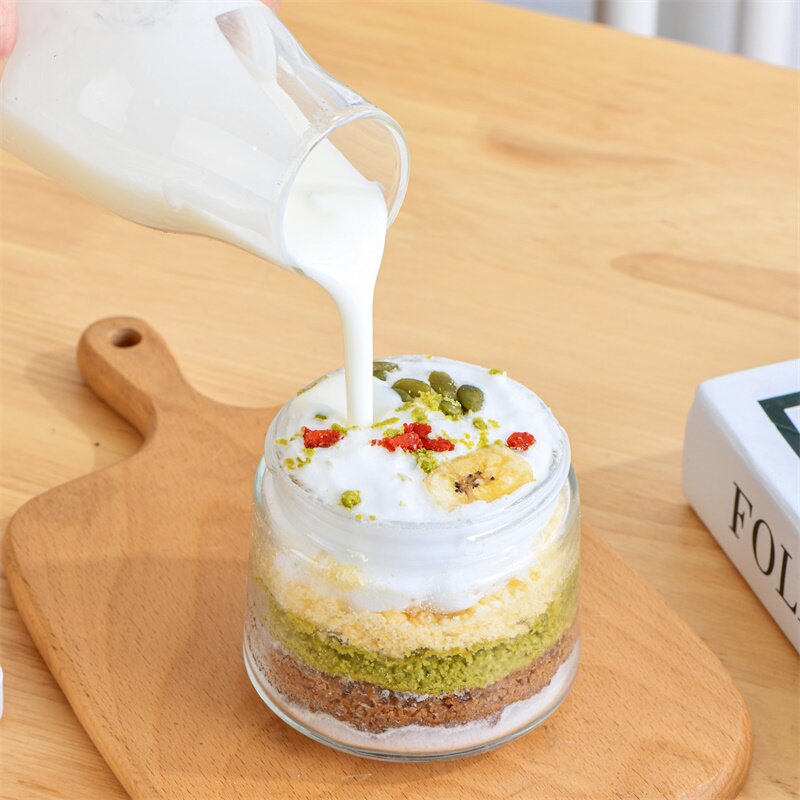 ASVEL Japanese Overnight Oat Milk Cup Breakfast Cup with Lid Sealed Glass Portable Yogurt Cup Cereal Cup