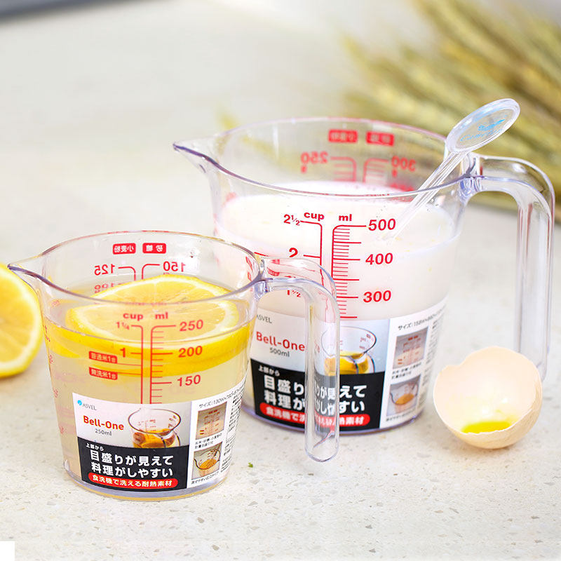 Japan ASVEL measuring cup heat-resistant resin with handle scale cup plastic kitchen baking seasoning household measuring cup