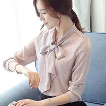 Early autumn chiffon shirt ladies long sleeve wide pine Yang temperament clothes small shirt Womens 2021 autumn new shirt