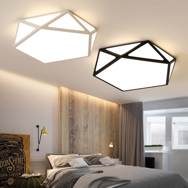 Hollow geometric lamp modern minimalist atmosphere modern style led creative bedroom lamp masonry net red lamps