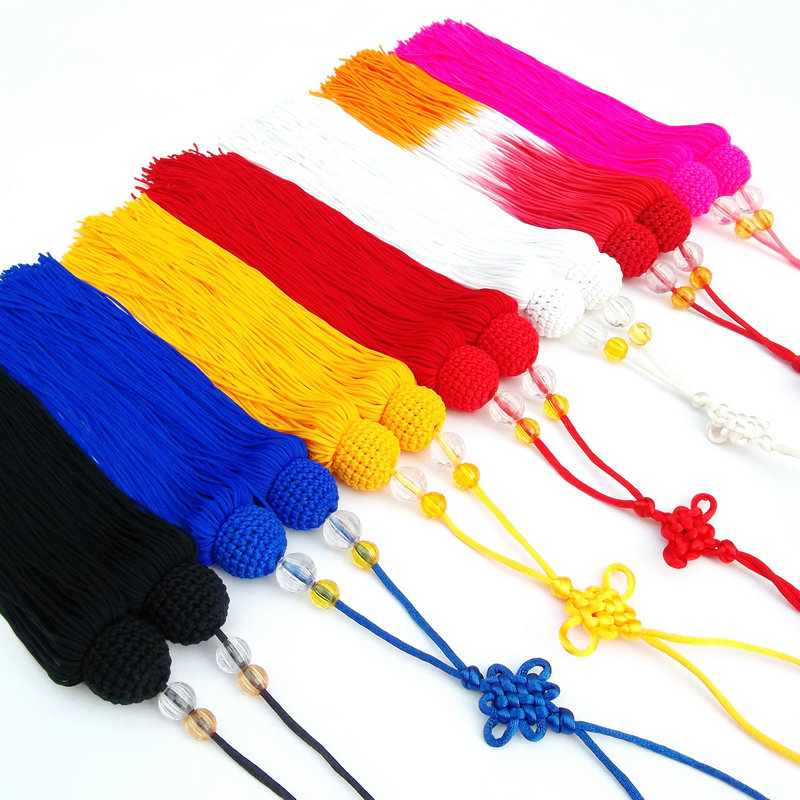 Ice Silk Taipole Sword Ears Short Scion Scion Scion Scion Bicolor Scion Three-color Professional Martial Arts Treasure Sword Hanging Accessories Fluor