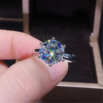 18K platinum mo sang shi ring 3 Karat six-claw Crown mo sang shi quit simulation diamond wedding ring for women