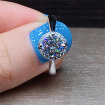 18K platinum rose gold moisanishi ring round ring simulation diamond ring wedding ring