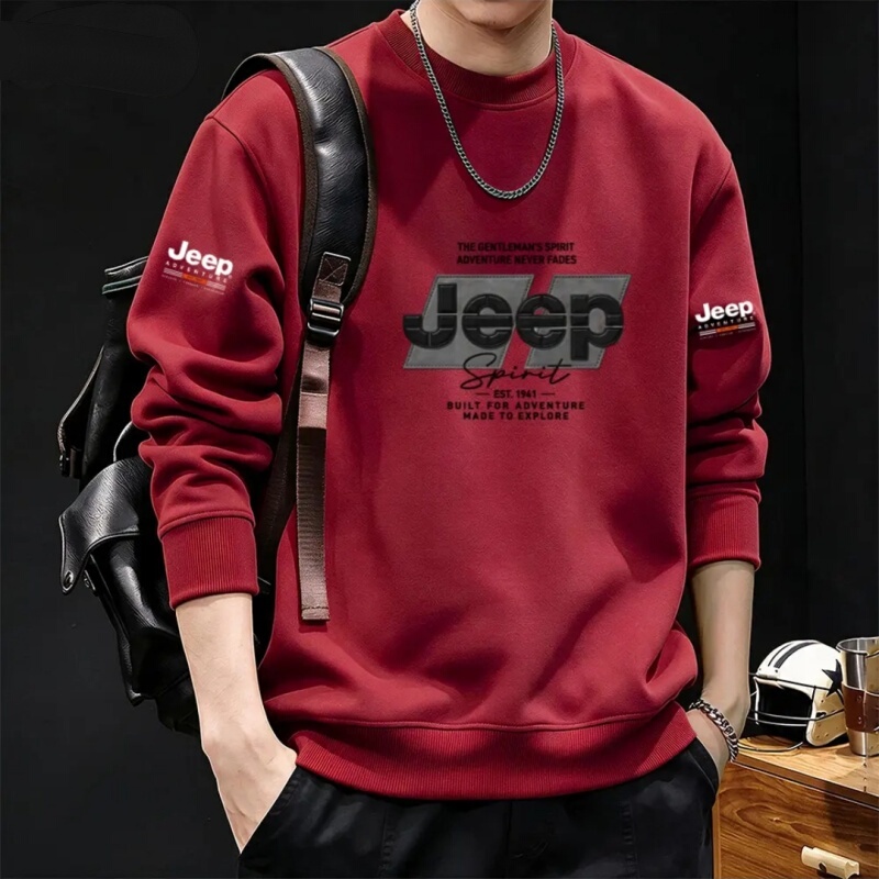 American-Style Heavyweight Pullover Sweatshirt 2026 New Men's Autumn Loose-Fitting Burgundy Long-Sleeve Base Shirt American-Style Heavyweight Pullover Sweatshirt 2026 New Men's Autumn Loose-Fitting Burgundy Long-Sleeve Base Shirt