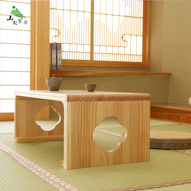 Yamagata Japanese solid wood Tatami table Bay window coffee table Guoxue table Floor table Tea table Stepping rice small table Low table