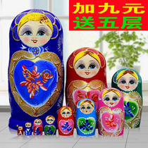 Poupée matryoshka russe à 10 couches peinte à la main artisanat en tilleul séché cadeau créatif jouet éducatif 0022