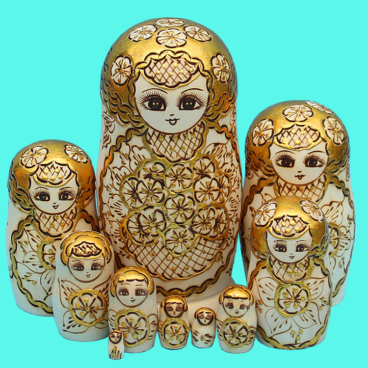 Russian doll 10 layers children's toys birthday gifts National Handicrafts basswood air-dried 0709