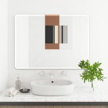 Bathroom mirror wall-mounted self-adhesive free hole toilet Toilet wall wall hanging half-body washbasin makeup mirror One piece