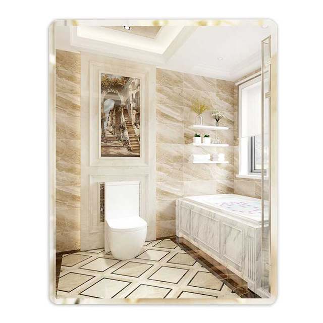 Bathroom mirror sticker wall self -adhesive toilet toilet facial cleansement table hanging wall, wash, wash hands, make -up, makeup free punching glass mirror