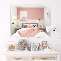 Make-up mirror wall hanging self-adhesive bathroom mirror Bathroom hole-free sink sink Vanity mirror One piece