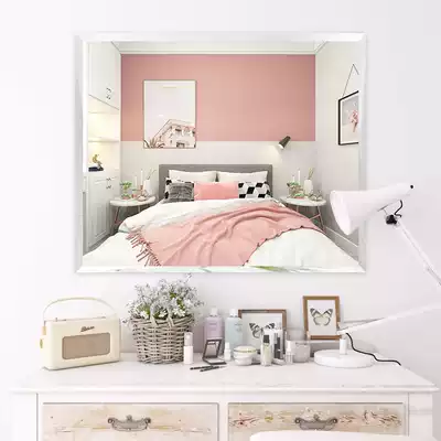 Makeup mirror sticker wall hanging self-adhesive bathroom mirror powder room punch-free washstand Wash makeup mirror one pack