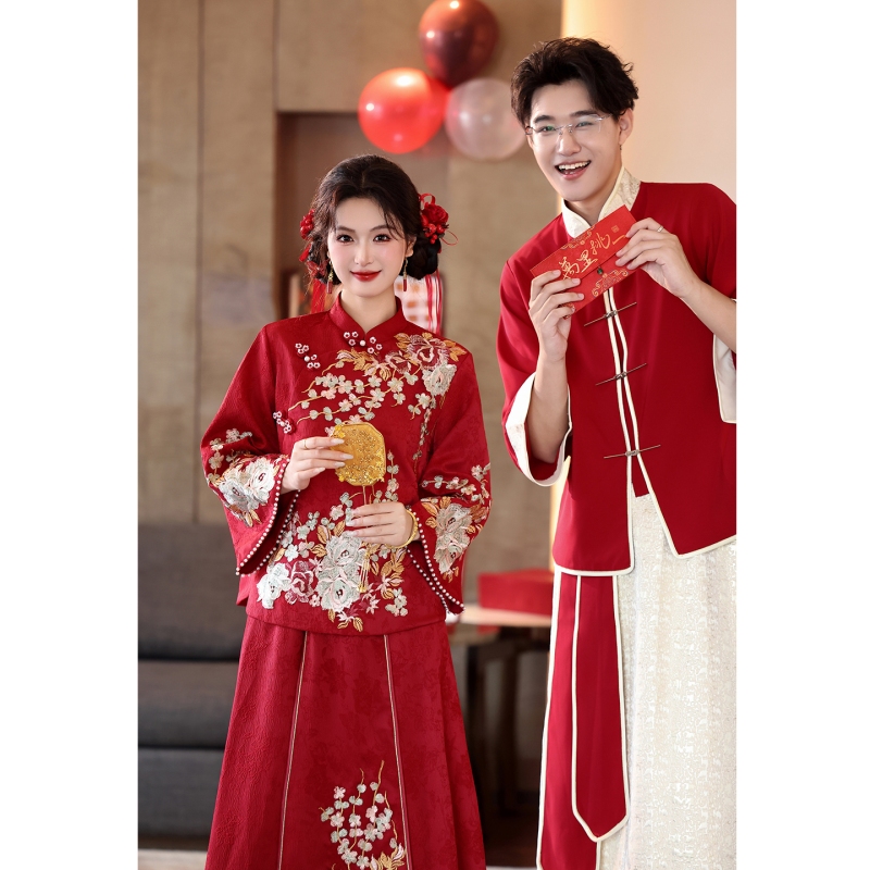 Wedding Dress for Bride, Plus Size, Pregnant Women, Traditional Chinese Style, 2026 New Model, New Chinese Style, Wedding Banquet Dress, Belly-Covering Wedding Dress for Bride, Plus Size, Pregnant Women, Traditional Chinese Style, 2026 New Model, New Chinese Style, Wedding Banquet Dress, Belly-Covering