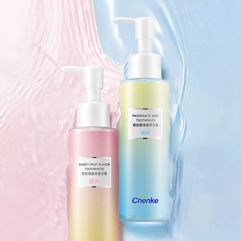 Press type fruit flavor toothpaste breath fresh gingival protection liquid bright white tartar tooth stains family affordable household female