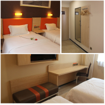 Express hotel staff dormitory room bed bed frame standard room full computer desk luggage cabinet bed