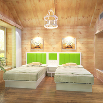 Wholesale Express Hotel Hotel Guest Room Standard Furniture Soft Bunker Bed Backboard Rental House Bedside Table Bedside Table