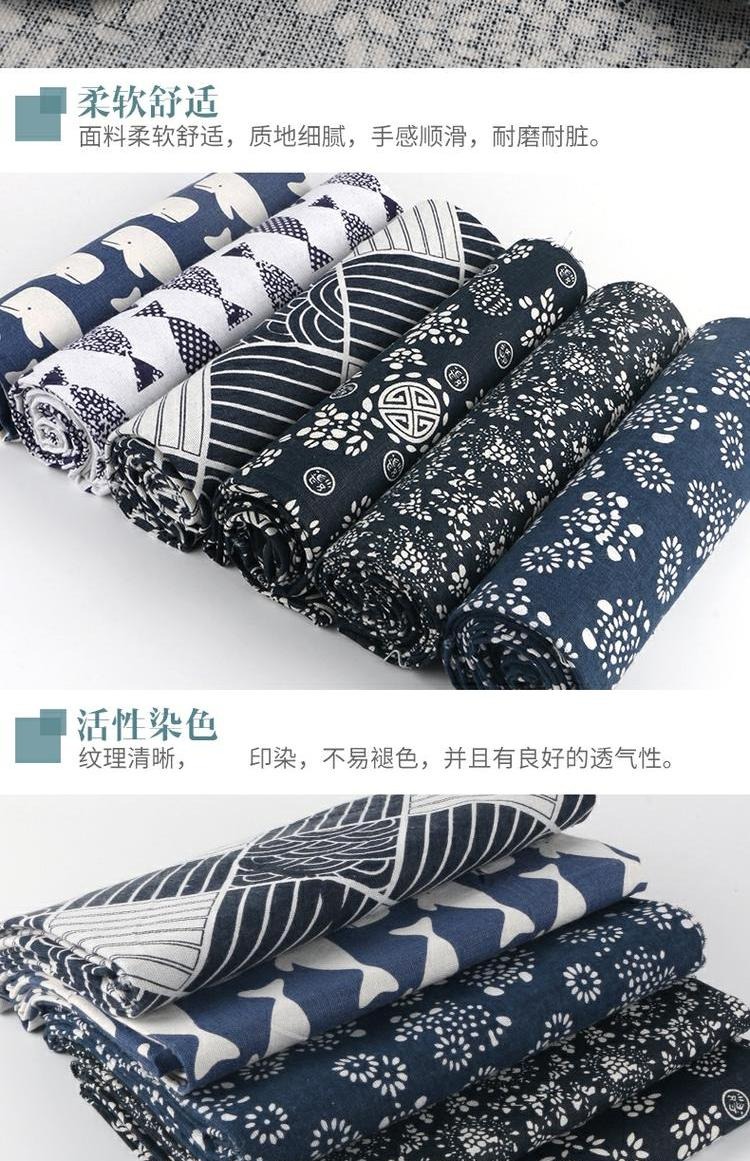 Vải lanh in vải thủ công khăn trải bàn rèm đặt bộ vải tự làm đầu sườn xám quần áo vải nền và vải gió - Vải vải tự làm vải canvas họa tiết