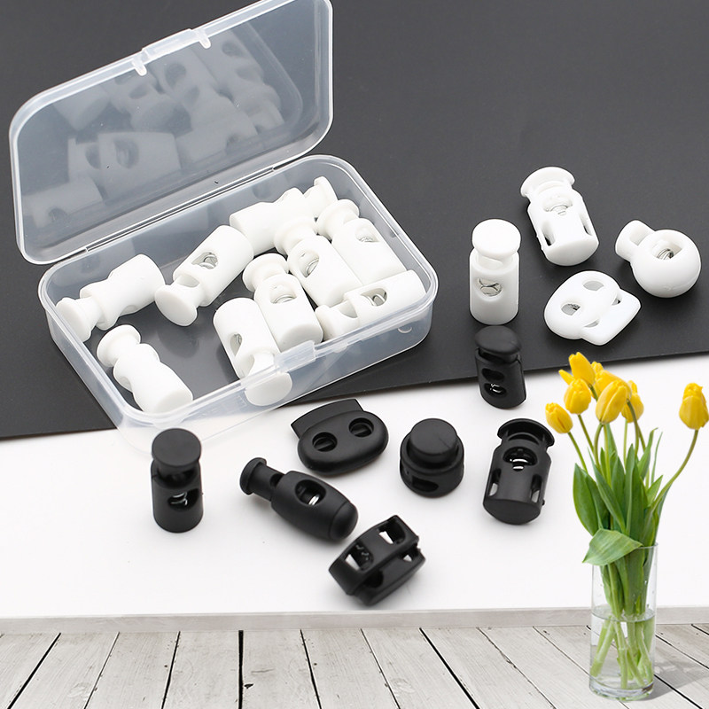 Plastic opening ring stop rope buckle down jacket hanging bell rope button card rope button clothes accessories pig nose buckle adjustment