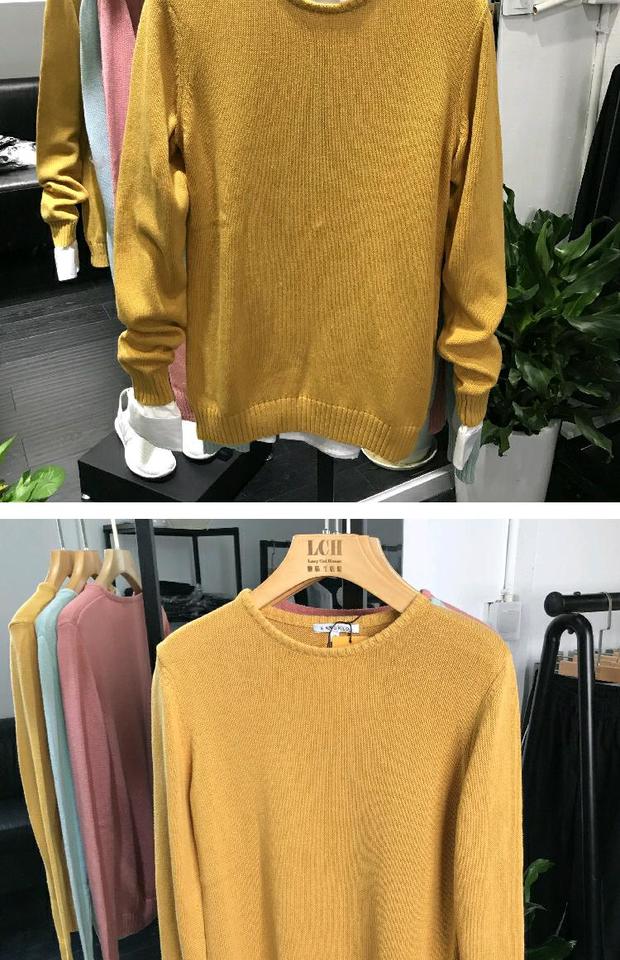 S thương hiệu nam 18 áo len mùa đông nam và nữ mẫu đôi màu rắn giản dị cổ áo len cổ tròn phiên bản lỏng của áo len áo phông nam