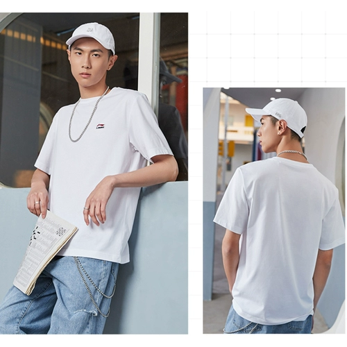 Li Ning, летняя дышащая футболка для отдыха подходит для мужчин и женщин, спортивный костюм, короткий рукав