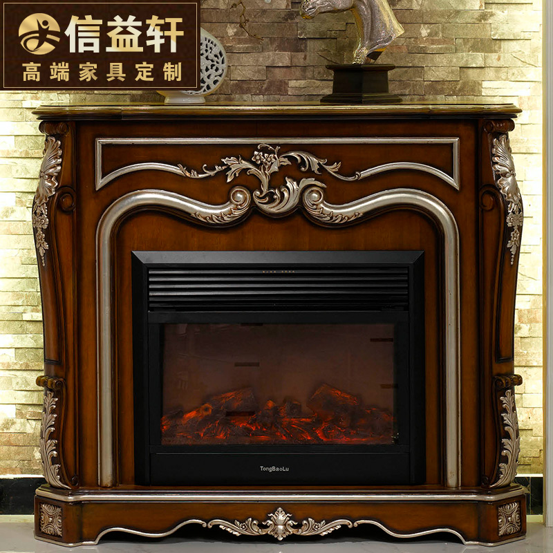 Xinyi Xuan Ostyle Living Room Villa Fireplace Decoration Rack Method Solid Wood Fireplace Cabinet Luxurious Custom Furniture
