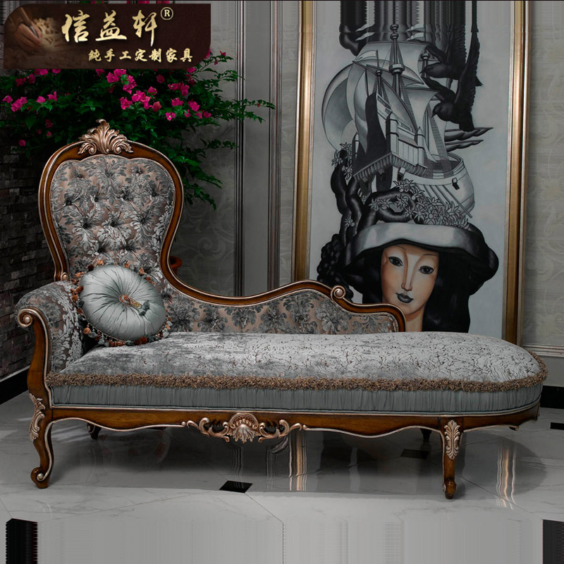 Letter Yixuan Euro style solid wood cloth art Guido Chair American Reclining Sofa Your Princess Falade Style Lavish Villa Furniture