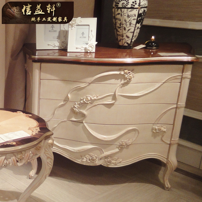 Shin Yixuan Neoclassical Eurostyle Four Bucket Cabinet Retro Style Solid Wood Lockers Hyun Guan Cabinet Containing Decorated Cabinet