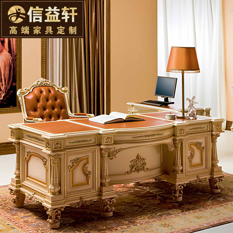 Letter Yixuan desk Law style desk European-style extravagant sketch solid wood computer desk Grand Bandstand custom furniture