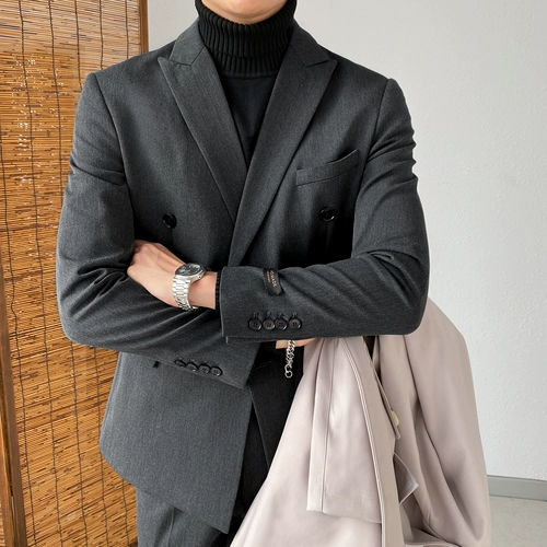 Костюм, комплект, трендовое свадебное платье, пиджак классического кроя, штаны, в корейском стиле, облегающий крой