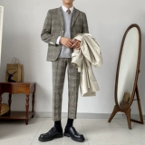 Ретро пиджак классического кроя, шерстяной комплект для отдыха, в корейском стиле