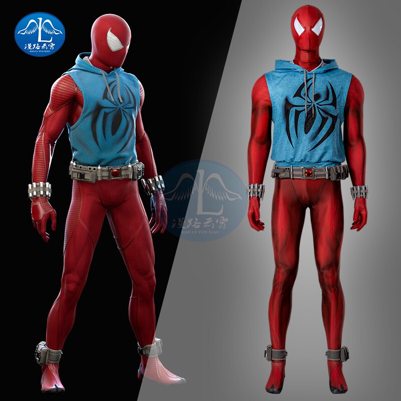 Manlu Yunxiao Spider-Man Cos Across the Universe Scarlet Spider-Man Cosplay Same Style Marvel Movie Costume for Men Manlu Yunxiao Spider-Man Cos Across the Universe Scarlet Spider-Man Cosplay Same Style Marvel Movie Costume for Men