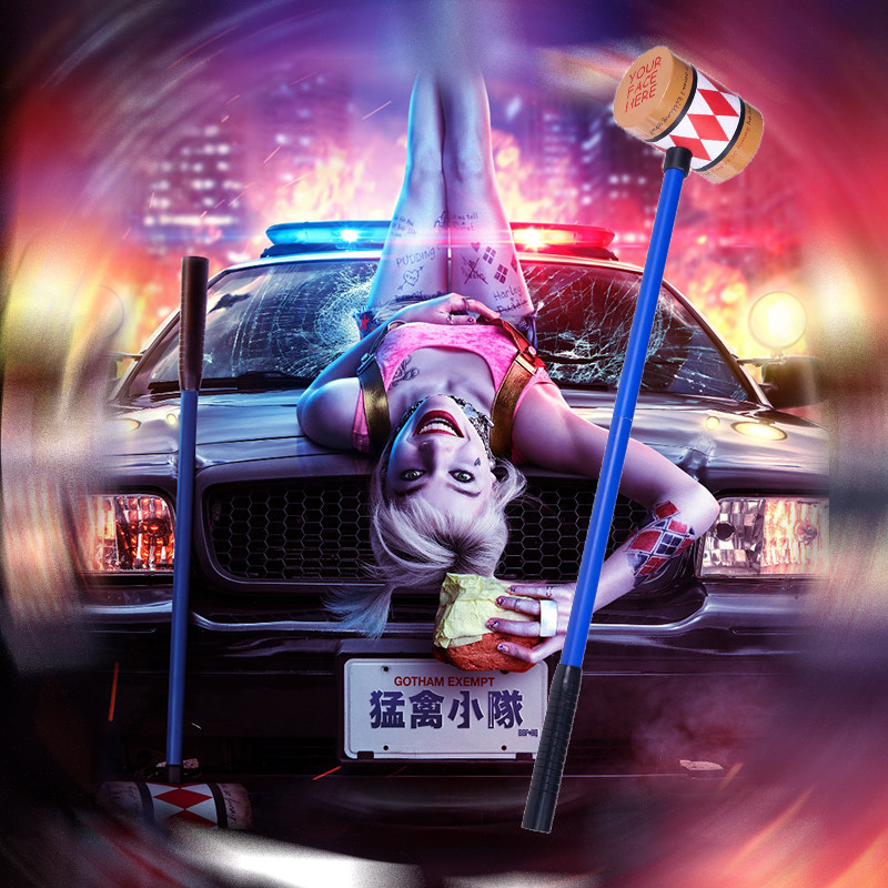 Comic Road Clouds 2020 Birds Squad DC Haley Quinn clown female props hammer Halloween New Year goods items