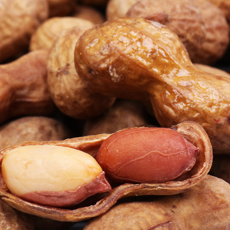 Xinjiang University Uncles Nuts Fried Goods Peanuts 500g * 2 bags with shell caramel flavor peanut farmhouse net red casual little snacks