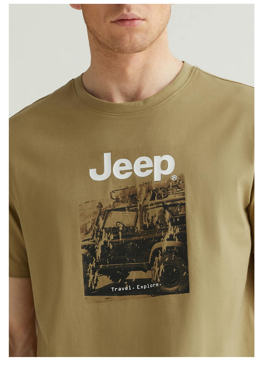 吉普Jeep 2022夏季新款 男纯棉休闲印花T恤 图7