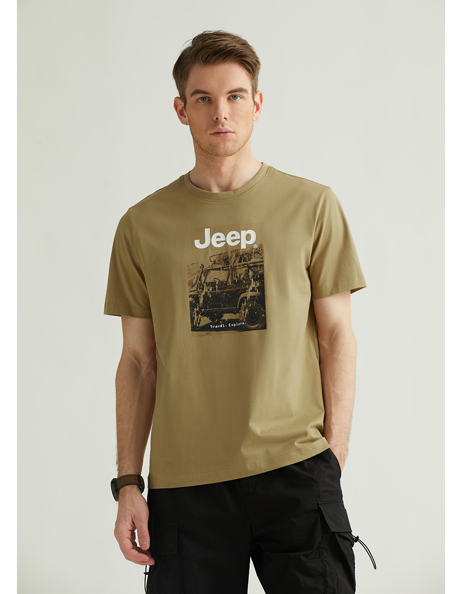吉普Jeep 2022夏季新款 男纯棉休闲印花T恤 图2