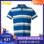 JEEP / Xe jeep cotton nam Áo thun cotton giản dị Tách rời sọc mịn tay áo ngắn Áo sơ mi cộc tay JS16KT305 - Polo áo phông polo nam