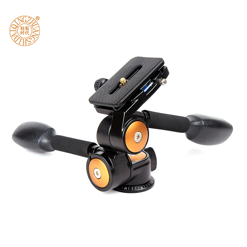 Lightweight era Q-80 double handle three-dimensional gimbal Camera tripod Camera photography tripod Damping gimbal