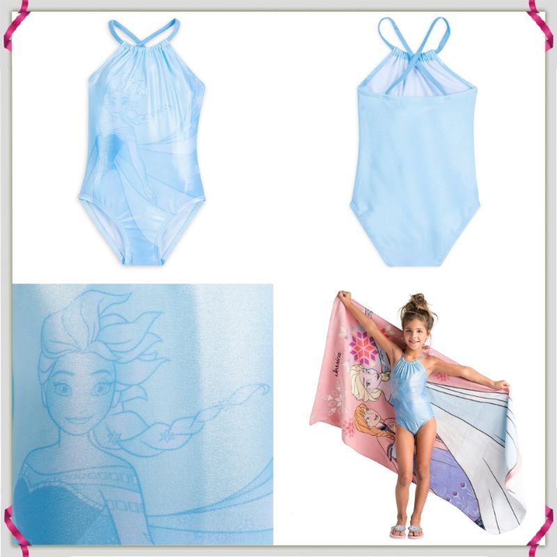 Disney 2018 nàng tiên cá mới Sophia Aisha tóc dài công chúa mặc bikini trẻ em áo chống nắng đồ bơi cho bé gái