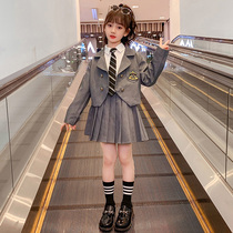 Girls dress autumn 2022 new college style net red middle and big childrens princess skirt JK suit childrens skirt