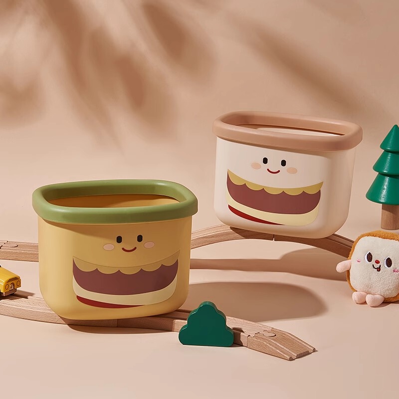 Mini Desktop Trash Can, Small Hamburger Style, Cute Living Room Trash Storage Box, Bathroom Towel Storage Box