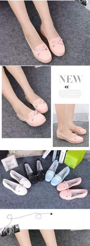 Giày thạch cao thời trang chống trượt mưa ủng đi mưa nữ sinh viên ống đậu ngắn giày ngọt ngào giày chống trượt giày cao su