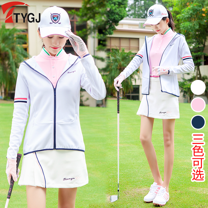 Autumn and Winter Golf Clothing Ladies Long Sleeve Ball Jacket Warm Hooded Zipper Cardigan Sports Clothes