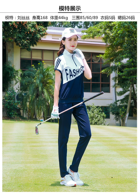 Mới! Golf quần áo nữ ngắn tay T-Shirt bóng phù hợp với quần phù hợp với mùa hè thể thao quần áo