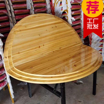 Folding round table Household large round table folded in half 12 people 15 people 20 people Cedar hotel banquet Hotel round table