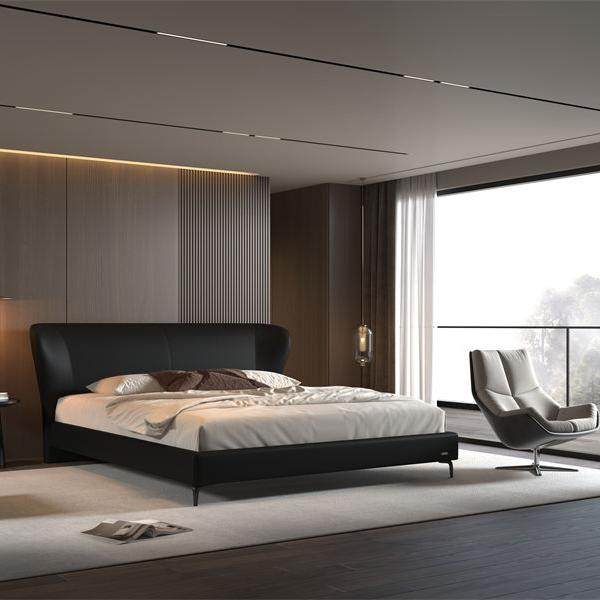 Baidesheng light роскошная художественная кровать из французской кожи villa high-end atmosphere серия Weilai роскошная мягкая кровать из антибактериальной кожи B021