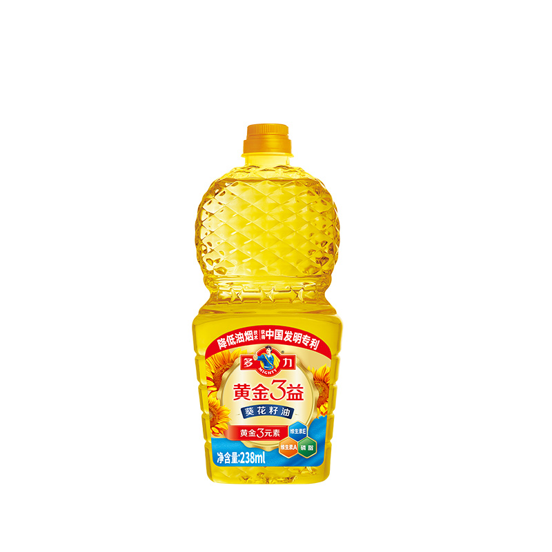 【官方旗舰店】多力黄金3益葵花籽油1.8L*2瓶：厨房里的健康守护神，你值得拥有！