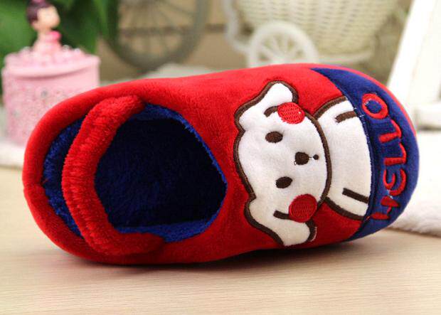 Pantoufles enfants en suède pour hiver - semelle caoutchouc - Ref 1024257 Image 8