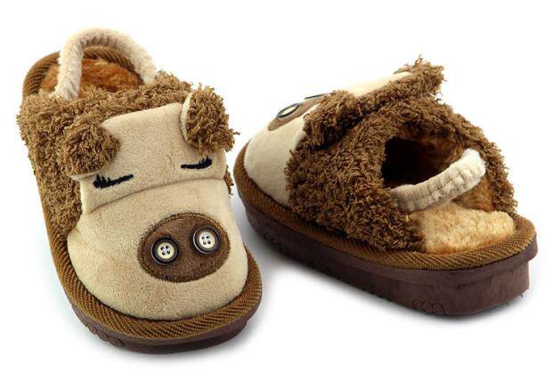 Pantoufles enfants en suède pour hiver - semelle caoutchouc - Ref 1024257 Image 31