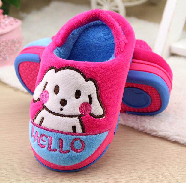 Pantoufles enfants en suède pour hiver - semelle caoutchouc - Ref 1024257 Image 13