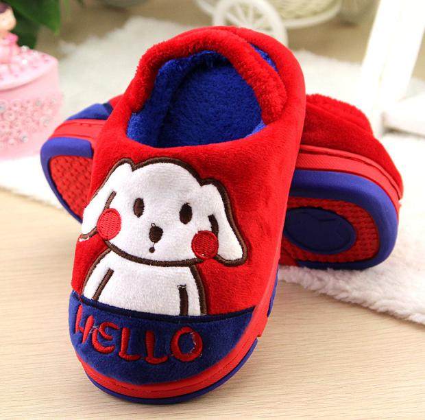 Pantoufles enfants en suède pour hiver - semelle caoutchouc - Ref 1024257 Image 7